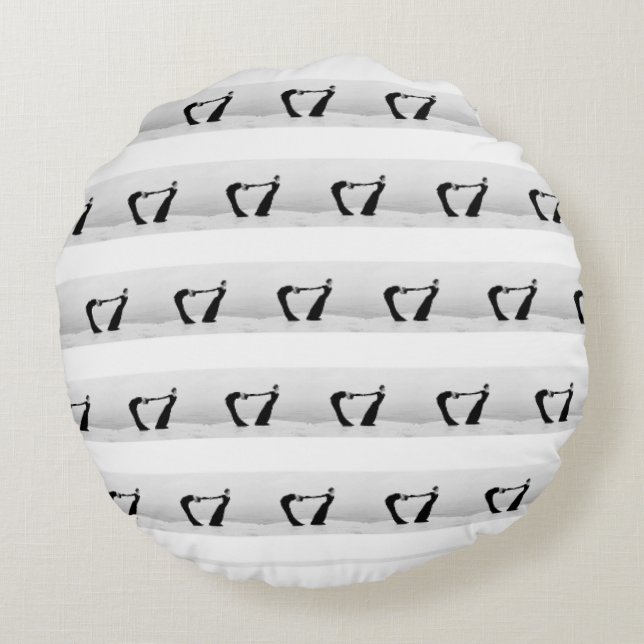 Liquid Blue Reverie — Contemporary Art Collection Rond Kussen (Achterkant)