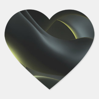 Liquid Chrome Abstract: Dark Iridescence Hart Sticker