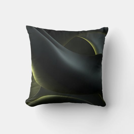 Liquid Chrome Abstract: Dark Iridescence Kussen (Voorkant)