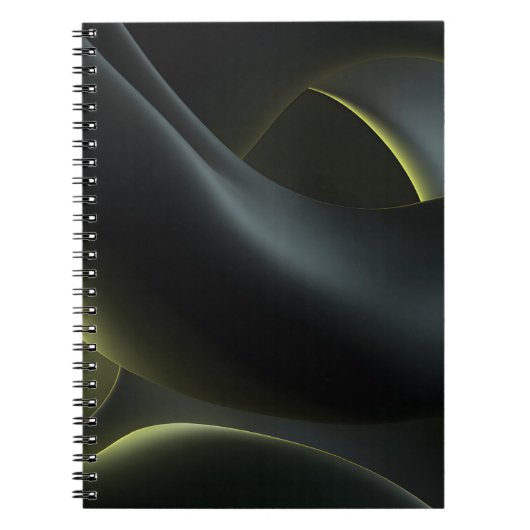Liquid Chrome Abstract: Dark Iridescence Notitieboek (Voorkant)