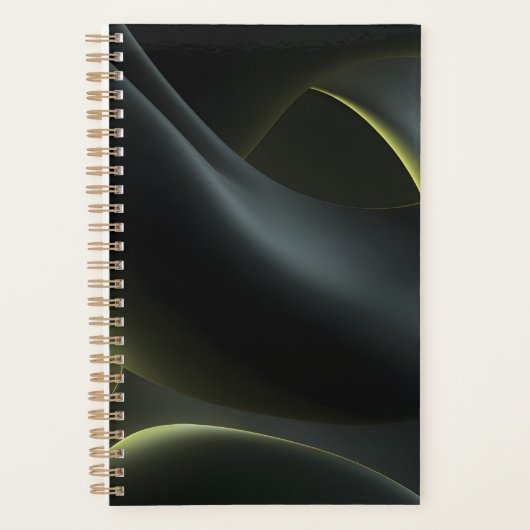 Liquid Chrome Abstract: Dark Iridescence Planner (Voorkant)