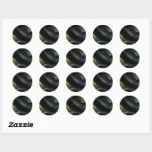 Liquid Chrome Abstract: Dark Iridescence Ronde Sticker (Vel)
