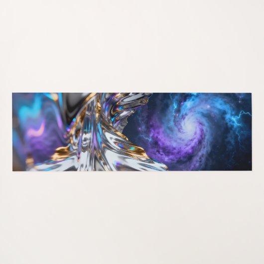 Liquid Chrome Mountain Rotating Nebula Yogamat (Achterkant (horizontaal))