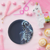 Liquid Chrome Zilver Skelet Robot Verjaardagsfeest Papieren Bordje (Feest)