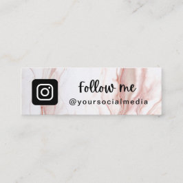 Liquid Cream Marble Chic Instagram volgt QR-code Mini Visitekaartje