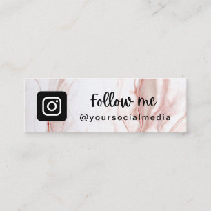 Liquid Cream Marble Chic Instagram volgt QR-code Mini Visitekaartje