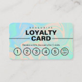 Liquid faux holografische iriserende textuur QR-co Klantenkaartje (Voorkant)