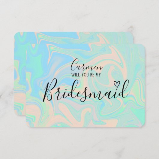 Liquid faux holographic iridescent texture (Voorkant / Achterkant)