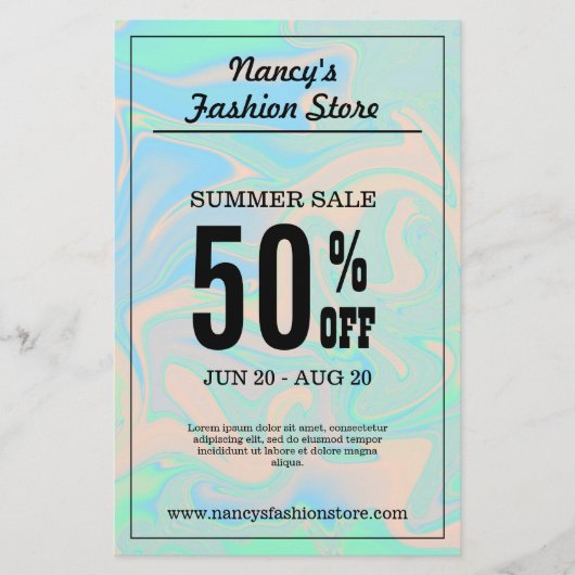 Liquid faux holographic iridescent texture flyer (Voorkant)