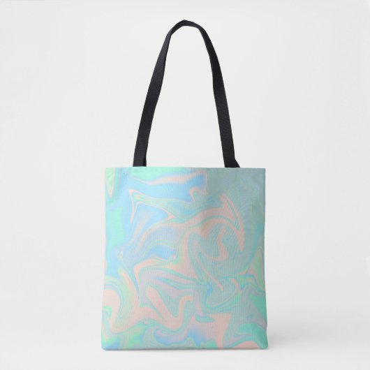 Liquid faux holographic iridescent texture tote bag (Voorkant)