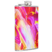 Liquid Flame - Helder Sinaasappel & Geel ontwerp Heupfles (Rechts)