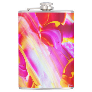 Liquid Flame - Helder Sinaasappel & Geel ontwerp Heupfles