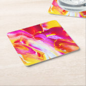 Liquid Flame - Helder Sinaasappel & Geel ontwerp Kartonnen Onderzetters (Schuin)