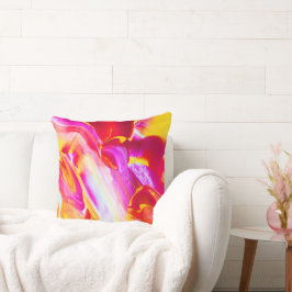 Liquid Flame - Helder Sinaasappel & Geel ontwerp Kussen