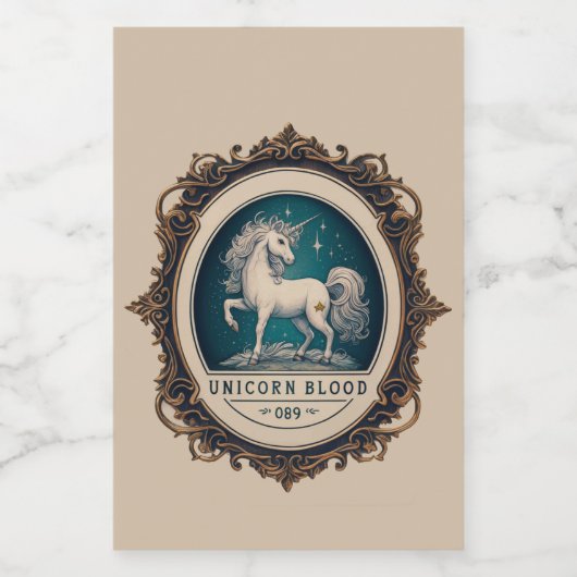 Liquid Funny Sticker Naam Partij Fles Gin Eenhoorn (Enkel label)