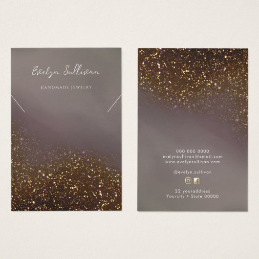 Liquid glitter design ketting display kaart (Voorkant /achterkant)