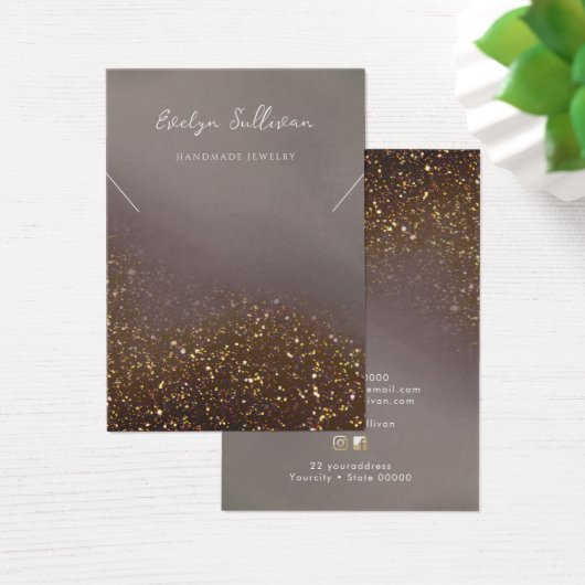 Liquid glitter design ketting display kaart (Bureau)