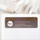 Liquid glitter logo return address label (Insitu)