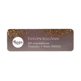 Liquid glitter logo return address label