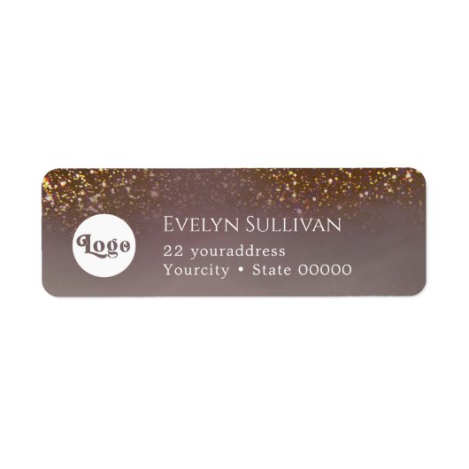 Liquid glitter logo return address label (Voorkant)