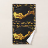 Liquid Gold Black Monochrome Opulent Swirl Achempo Bad Handdoek (Handdoek)