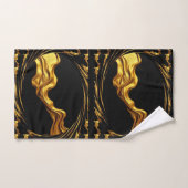 Liquid Gold Black Monochrome Opulent Swirl Achempo Bad Handdoek (Handdoek)