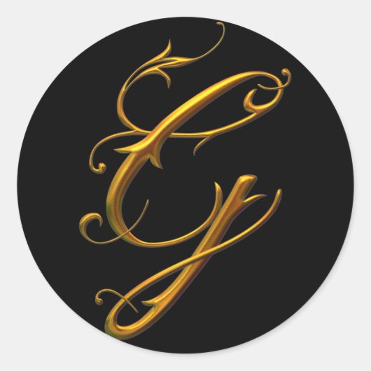 Liquid Gold G monogram Ronde Sticker (Voorkant)