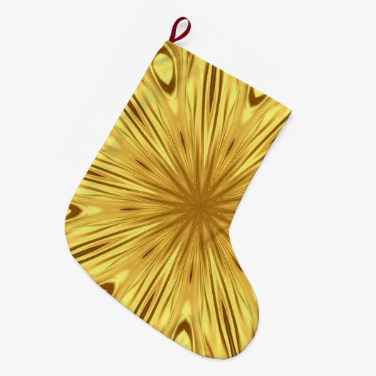 Liquid Gold: Gilded Zenith | Personalized Holiday  Grote Kerstsok (Voorkant (Hangend))