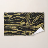 Liquid Gold Glitter Black Glam Modern Bad Handdoek (Handdoek)