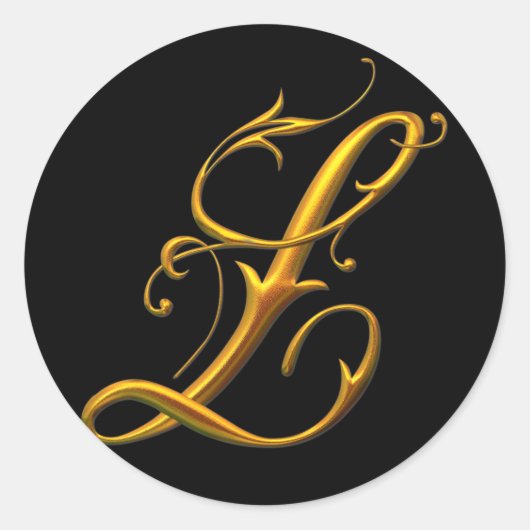 Liquid Gold L monogram Ronde Sticker (Voorkant)