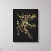 Liquid Gold pine tree branch Plants nature art  Canvas Afdruk (Voorkant)