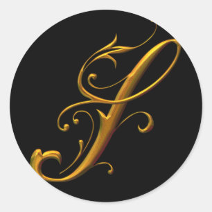 Liquid Gold S monogram Ronde Sticker