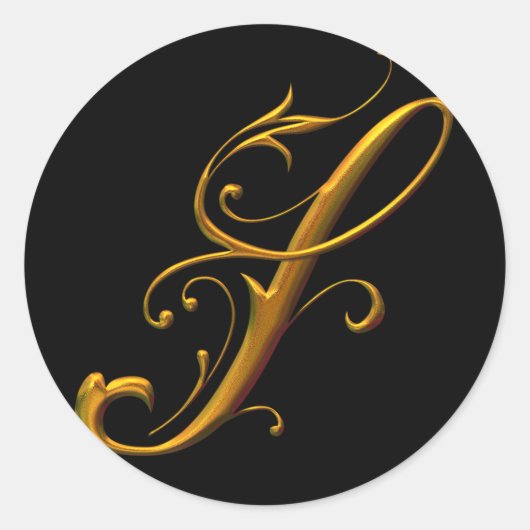 Liquid Gold S monogram Ronde Sticker (Voorkant)