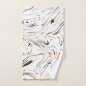Liquid Gold Silver Black Marmer #1 Bad Handdoek (Handdoek)