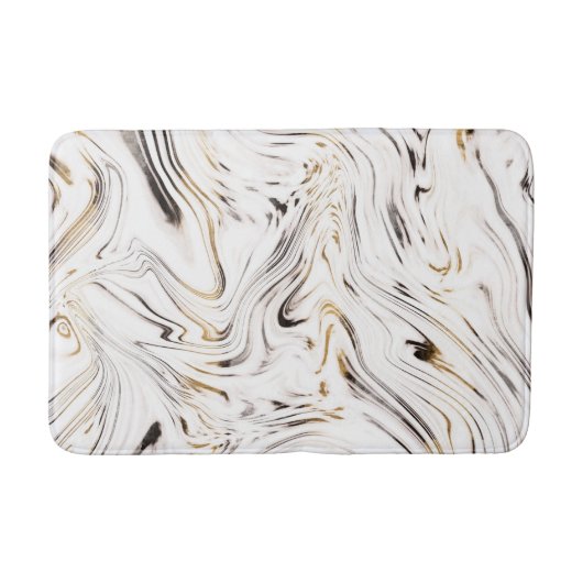 Liquid Gold Silver Black Marmer #1 Badmat (Voorkant)