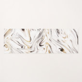 Liquid Gold Silver Black Marmer #1 Yogamat (Voorkant (horizontaal))