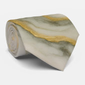 Liquid Gold Veins Marble Texture Stropdas (Opgerold)