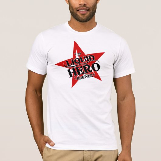 Liquid Hero - Rood etiket T-shirt (Voorkant)