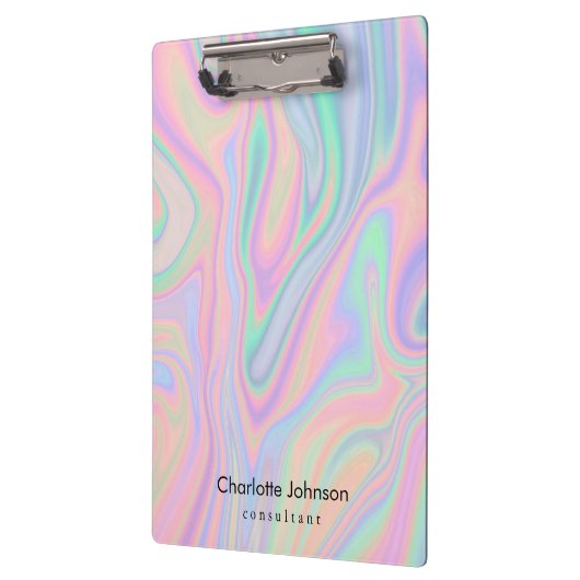 Liquid Iridescent Unicorn Colour Design personalis Klembord (Links)