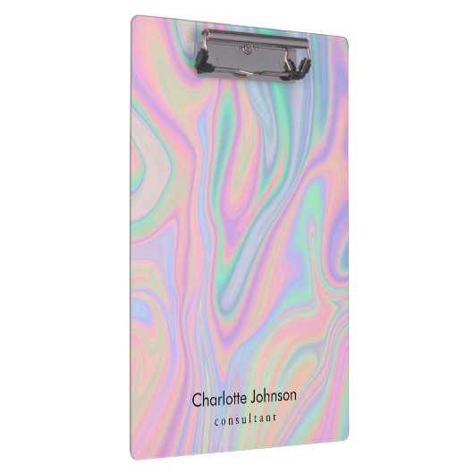 Liquid Iridescent Unicorn Colour Design personalis Klembord (Rechts)