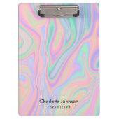Liquid Iridescent Unicorn Colour Design personalis Klembord (Voorkant)