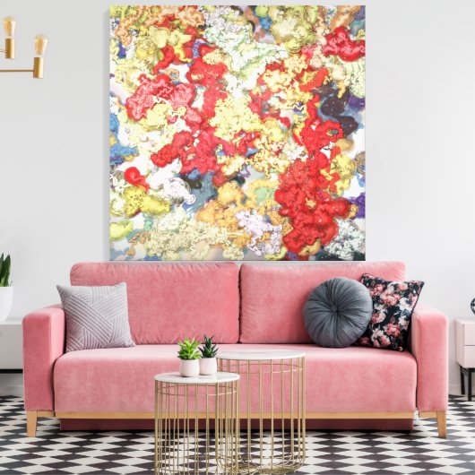 Liquid Kinetic Art Stretched Canvas Print (Insitu (Woonkamer))