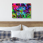 Liquid Love - Wrapped Canvas / Abstract Modern Afdruk (Insitu (Slaapkamer))