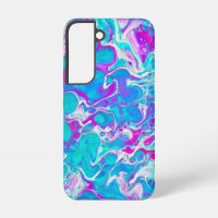 Liquid Marble Cell Phone Case in blauw en roze
