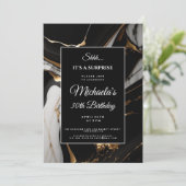 Liquid Marble Gold Glitter Verrassing Verjaardag Kaart (Staand voorkant)