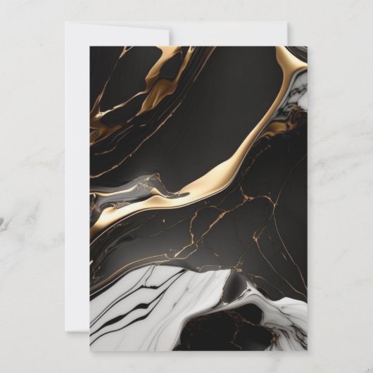 Liquid Marble Gold Glitter Verrassing Verjaardag Kaart (Achterkant)