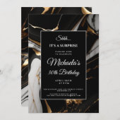 Liquid Marble Gold Glitter Verrassing Verjaardag Kaart (Voorkant / Achterkant)