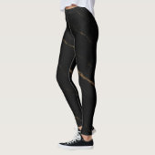 Liquid Marble Luxe Leggings – Zwarte & Gouden Luxe (Links)