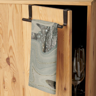 Liquid Marble Wave Glitter Glam 1 Theedoek