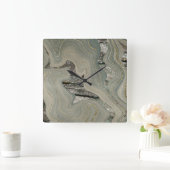 Liquid Marble Wave Glitter Glam 1 Vierkante Klok (Huis)